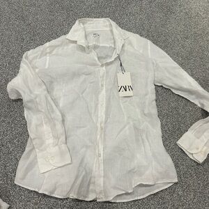 Zara Men's Crisp White Button Down Shirt